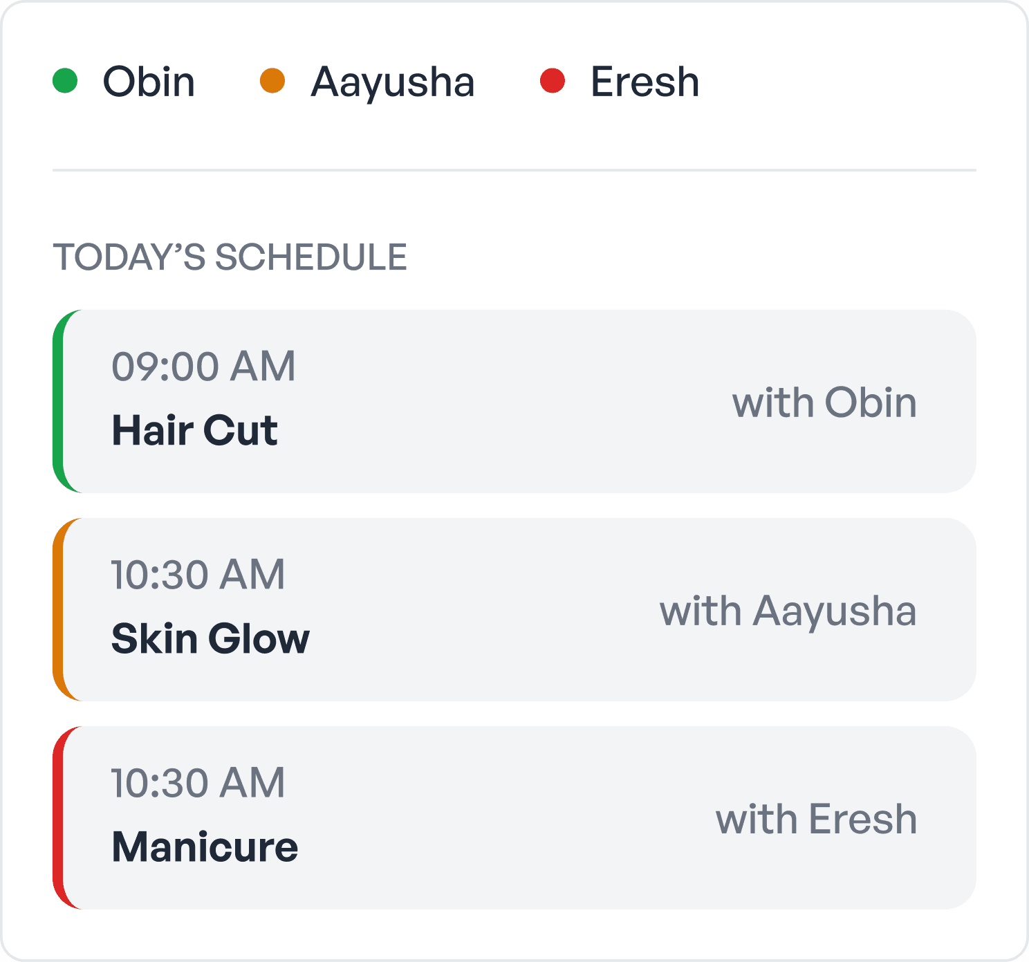 Multi-Staff Smart Calendar